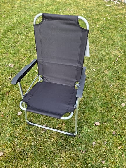 Campingstol aluminium svart