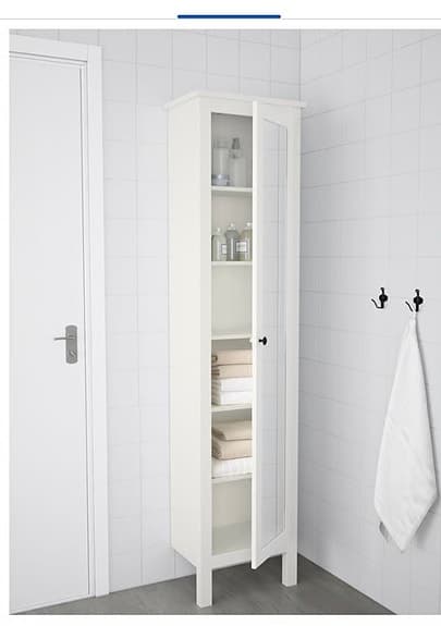 Förvaringsskåp IKEA HEMNES badrum vit med spegeldörr