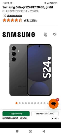 Samsung Galaxy S24 FE 128 GB, grafit