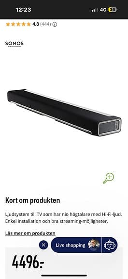 Sonos soundbar svart