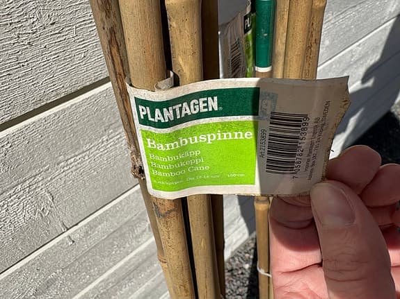 Plantagen bambuspinnar trädgård naturfärg 150cm