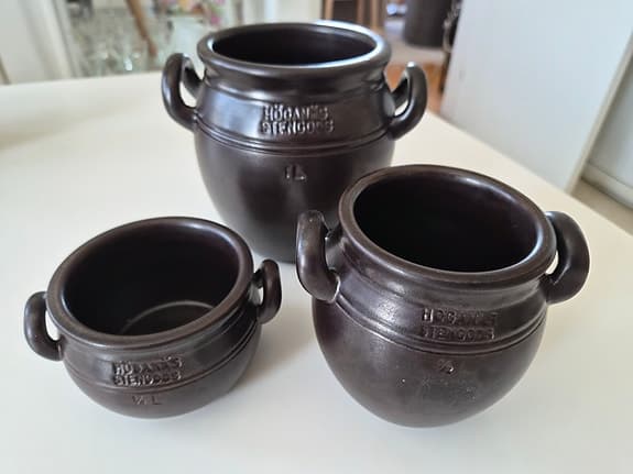 Höganäs krukor, trio i nyskick