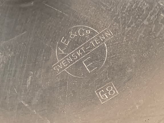 Ljusstake i svenskt tenn  Art Deco