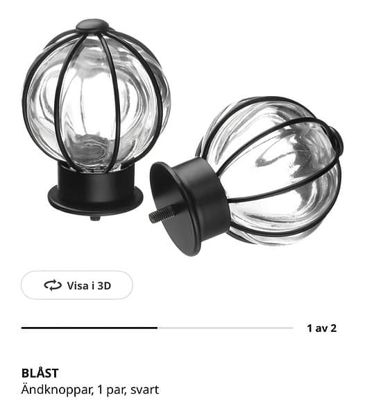 IKEA gardinstång svart