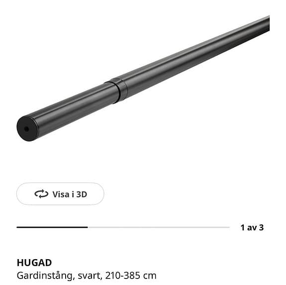 IKEA gardinstång svart