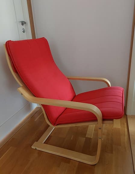 IKEA POÄNG fåtölj (röd)