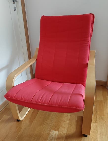IKEA POÄNG fåtölj (röd)
