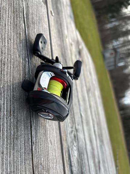 Vertikal spö från Berkley och Baitcaster rulle från Abu Garcia.