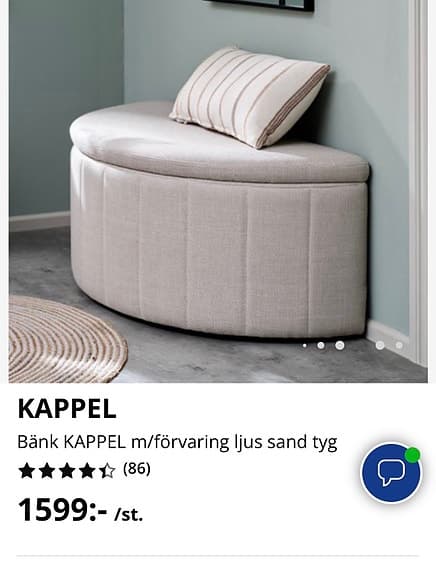 Sittbänk med förvaring