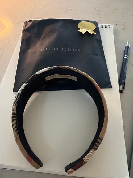 Burberry diadem rutigt beige flerfärgat kvinna