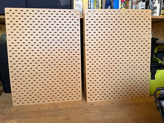 2x IKEA Skådis förvaringspaneler med krokar