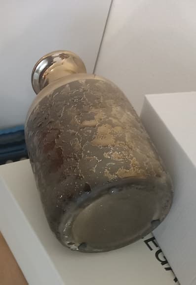 Golden coated ceramic vase