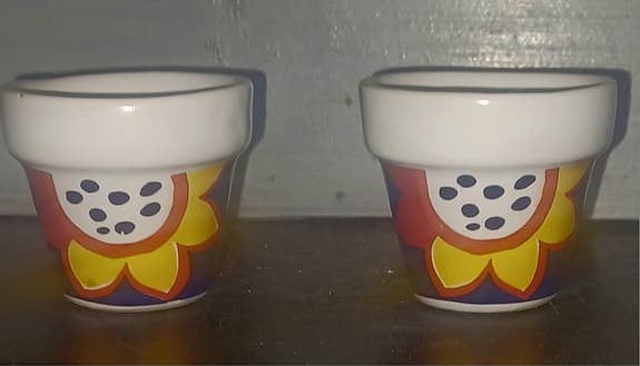 Georg Jensen krukor små flerfärgade keramik
