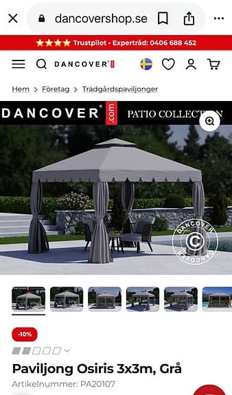 Dancover trädgårdspaviljong grå