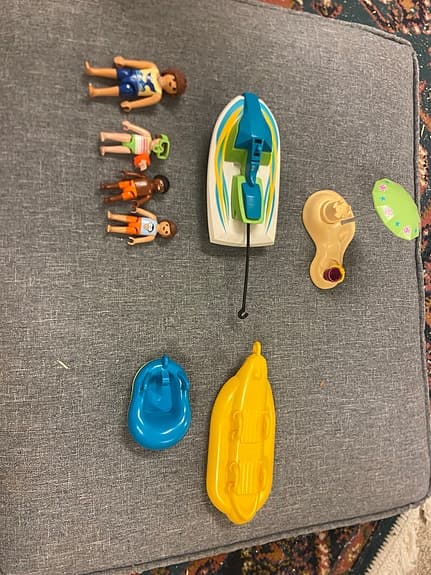 Playmobil vattenskoter/båt med figurer och sommartillbehör