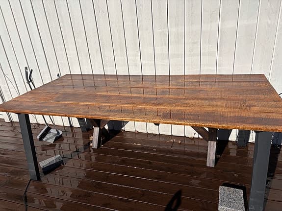 Stort trädgårsbord i trä, teak.