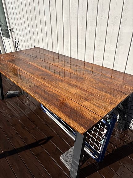 Stort trädgårsbord i trä, teak.