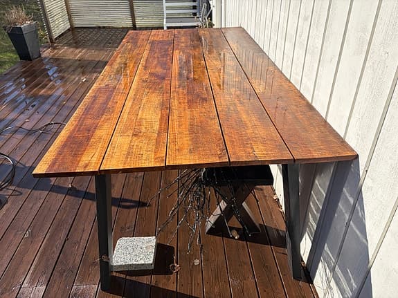 Stort trädgårsbord i trä, teak.