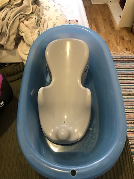 Babysbadkar med insats blå