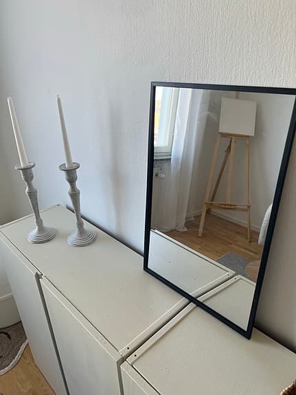Rusta 11st spegel rektangulär svart ram