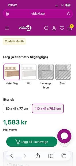 Bänk förvaring massiv furu natur 110 x 41 x 76,5 cm