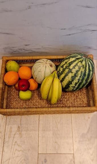 Rektangulär korg rotting naturfärg/ basket rattan tray