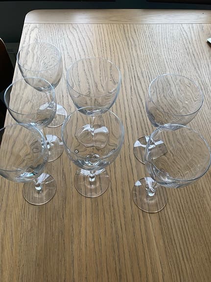 Fina vin glas 3 vit vin, 3 rött vin