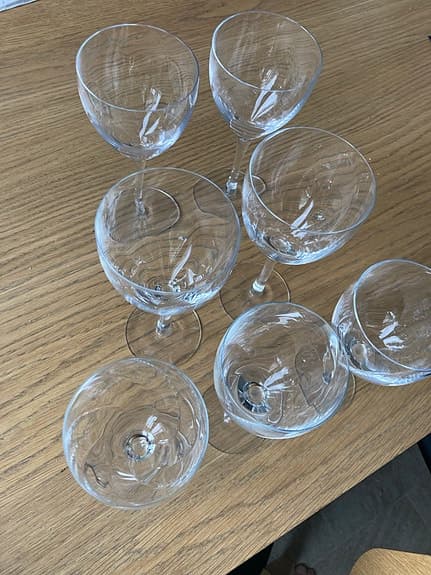 Fina vin glas 3 vit vin, 3 rött vin
