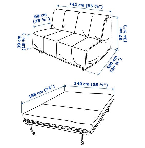 IKEA LYCKSELE LÖVÅS 2-sits bäddsoffa – fint skick