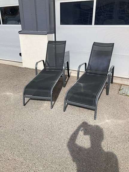 Solstolar justerbara metall svart