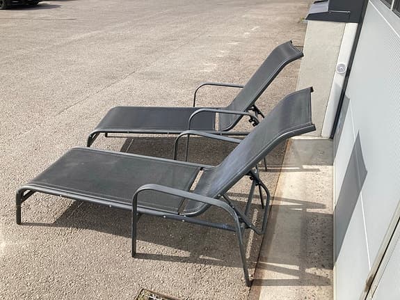 Solstolar justerbara metall svart