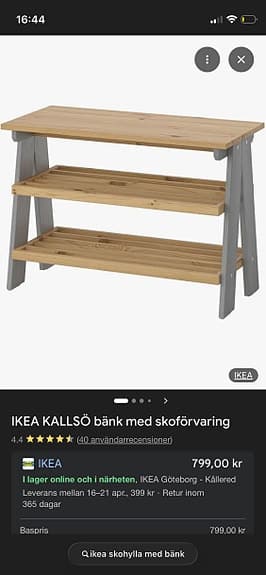 IKEA KALLSÖ bänk/skohylla