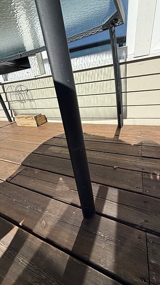 Matgrupp utebord glas med stålram och stolar svart