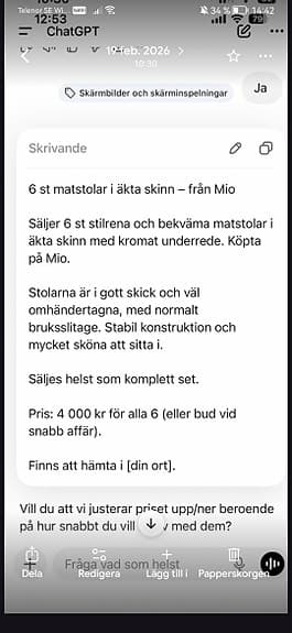 Matbordsstolar i skin