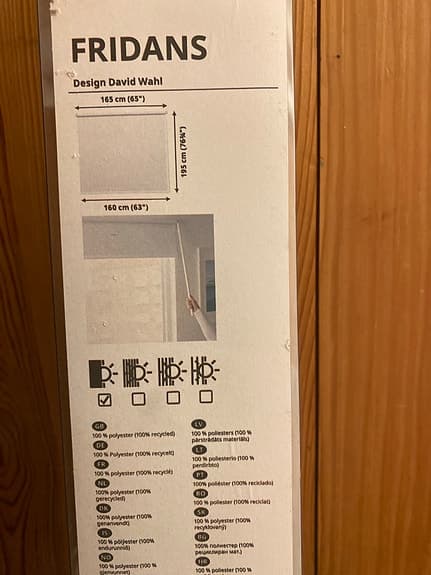 IKEA gardin fridans vit 165x195cm