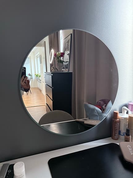 Runt väggspegel med LED-belysning 60 cm