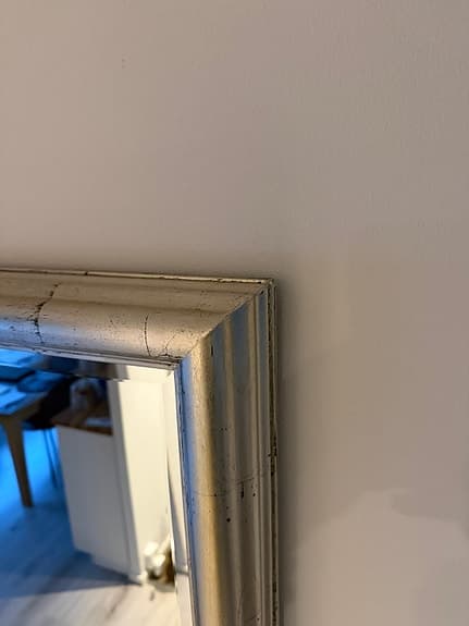 Stor exklusiv spegel 90x190 cm – träram med antik silverfinish