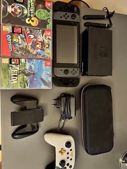 Nintendo Switch spelkonsol med docka och tillbehör