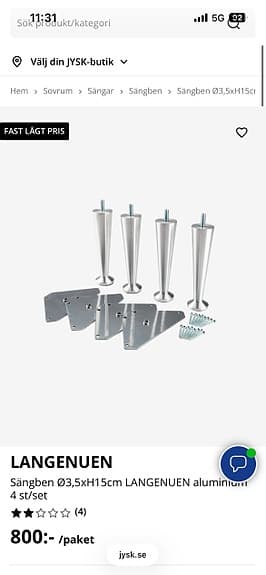 Jysk sängben aluminium