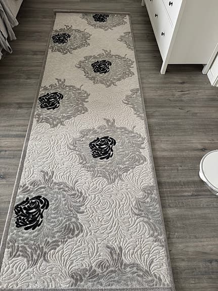 matta gångmatta mönstrad grå svart