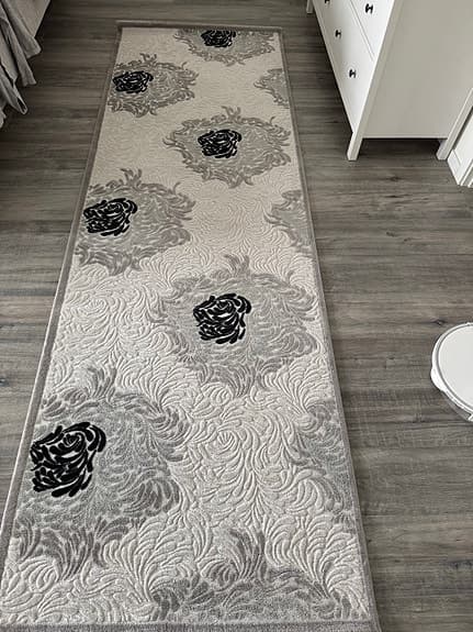 matta gångmatta mönstrad grå svart