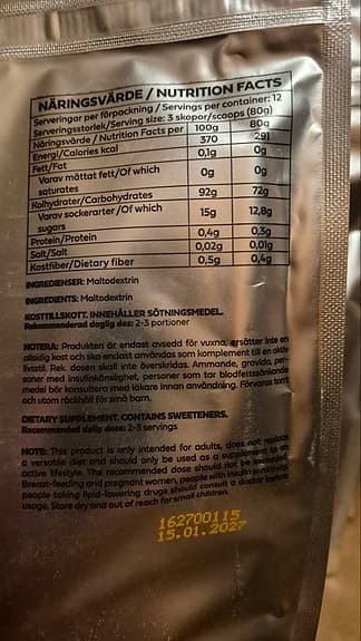 MR Supplements Carbs kosttillskott kolhydrater