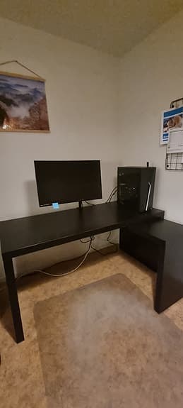 IKEA skrivbord hörn svart