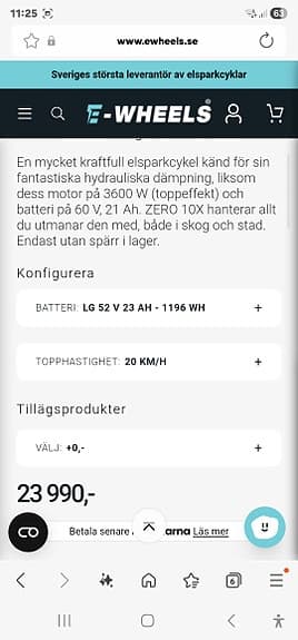 E-wheel zero 10 elsparkcykel