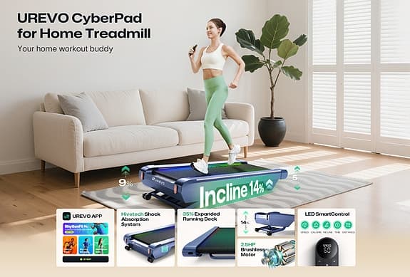 Urevo CyberPad löpband med 14% lutning, 6 Km/h