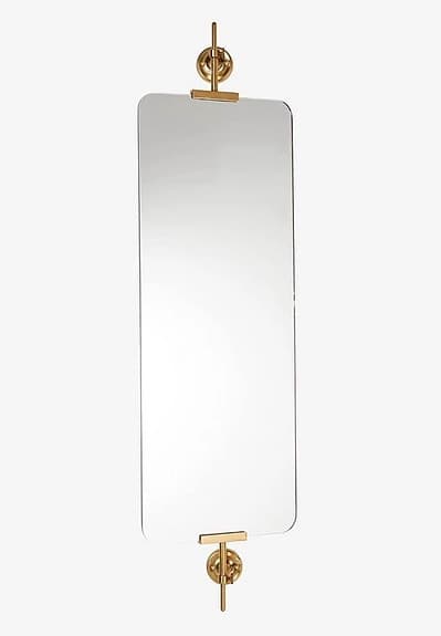 Ellos rektangulär spegel med väggfästen metall antikguld