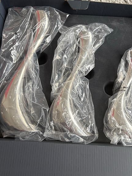 Helt nya Georg Jensen Cobra ljusstakar set om 3 rostfritt stål