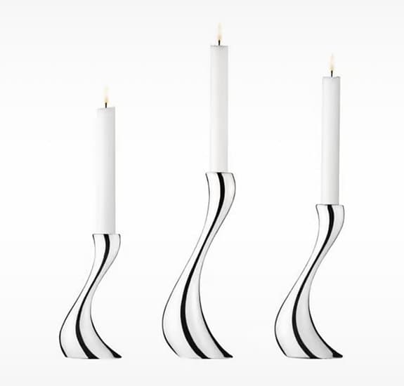 Helt nya Georg Jensen Cobra ljusstakar set om 3 rostfritt stål