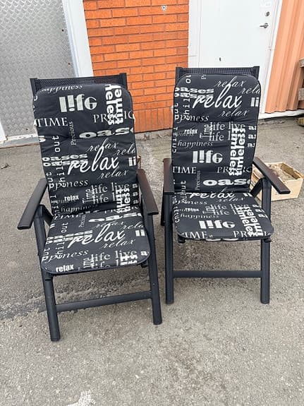 Jutlandia solstolar/positionsstolar svart med dynor