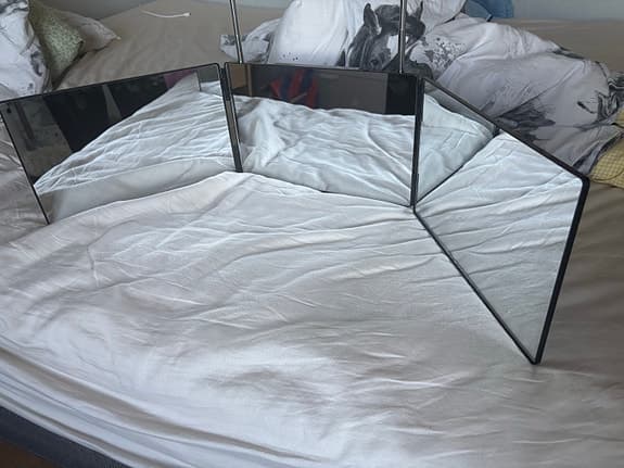 spegel tredelad hopfällbar